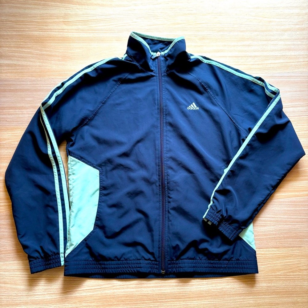adidas Black and Light Green Track Jacket